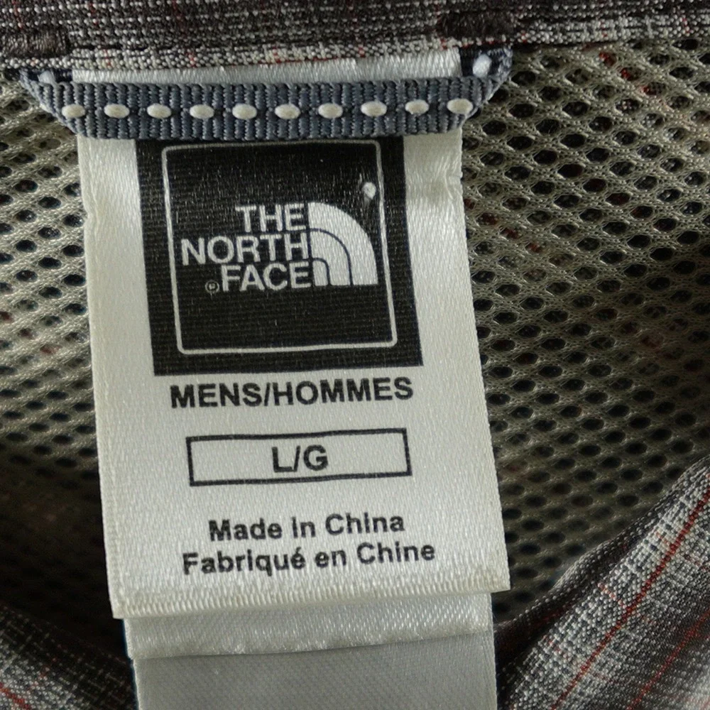 The North Face Shirt Mens Large Brown Plaid Long Sleeve Hiking Outdoor Button Up